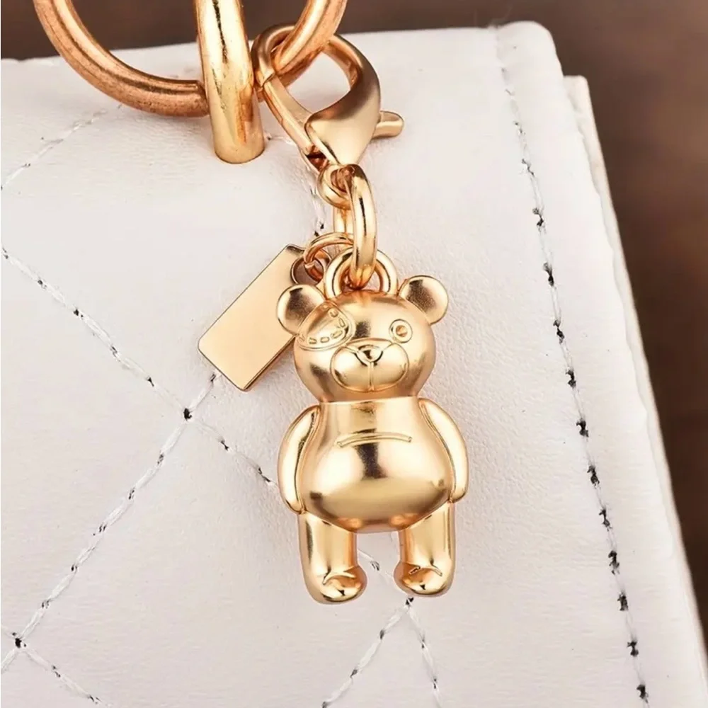 Bear, Gold tone Teddy Bear Bag Charm, NEW